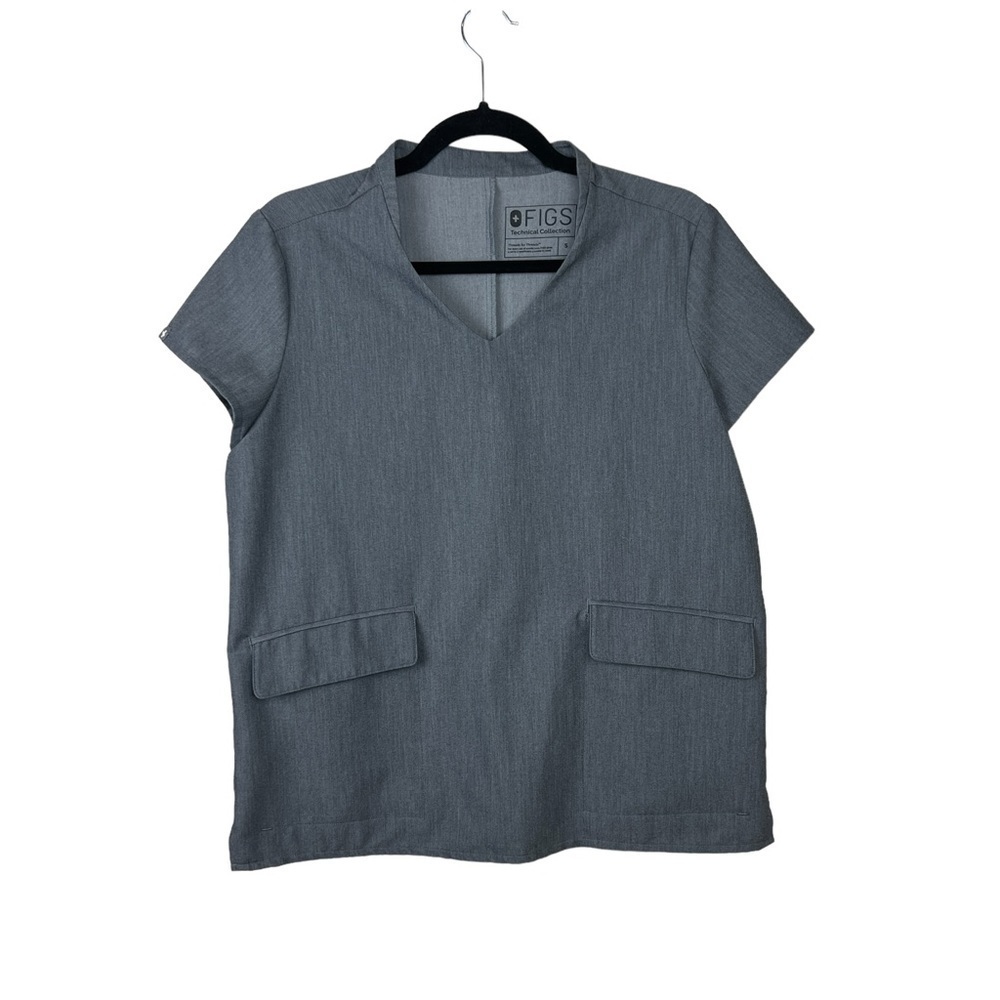 Figs Dolores Graphite Flap Pocket Scrub Top